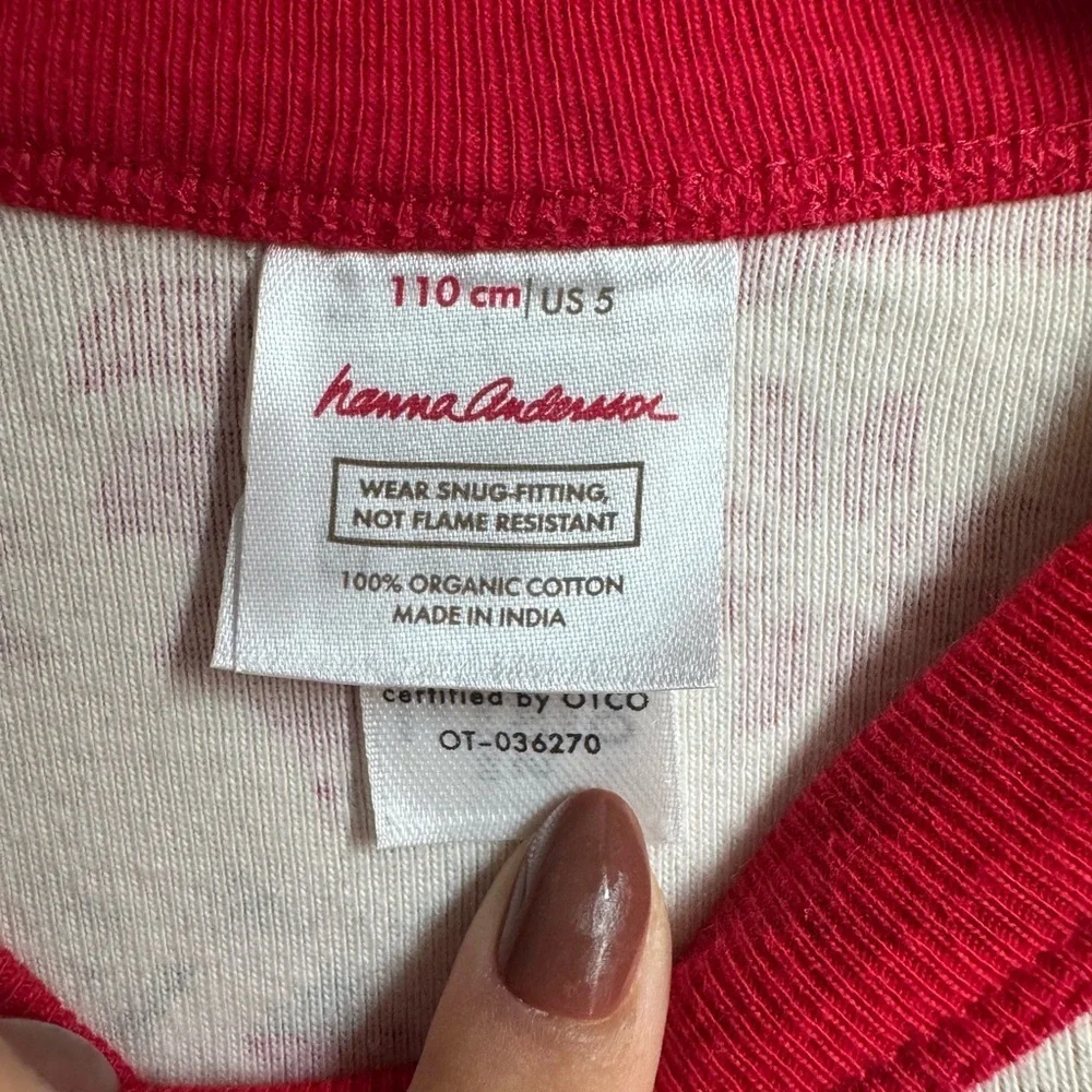Hanna Andersson Reindeer Holiday Pajamas Organic Cotton Nordic Cozy Chic Set 5T